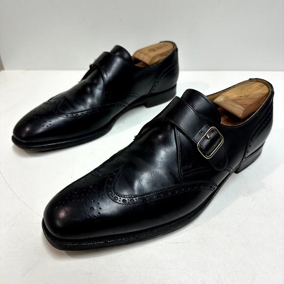 Crockett & Jones x Peal & Co. x Brooks Brothers Monk Strap Wingtip Black 324 11 - Picture 5 of 13